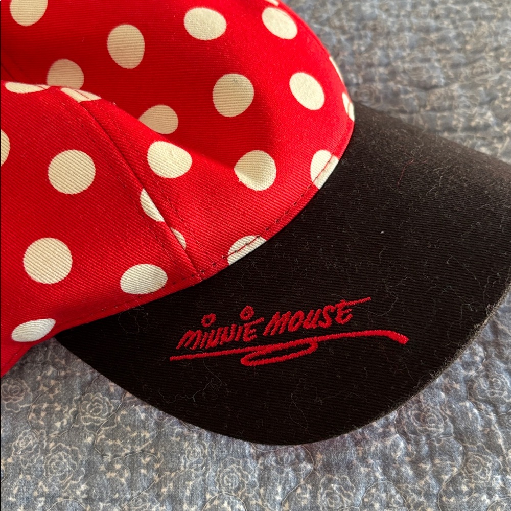 Disney Minnie Mouse Red, White & Black Polka Dot Cap - Picture 6 of 12